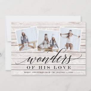 Rustic Wonder   Holiday Photo Collage Card