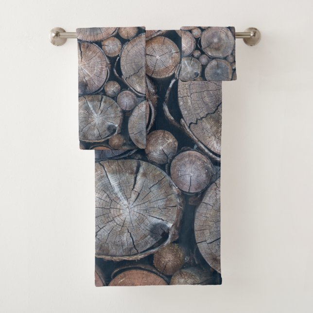 Rustic Wood #3 #wall #art Bath Towel Set (Insitu)