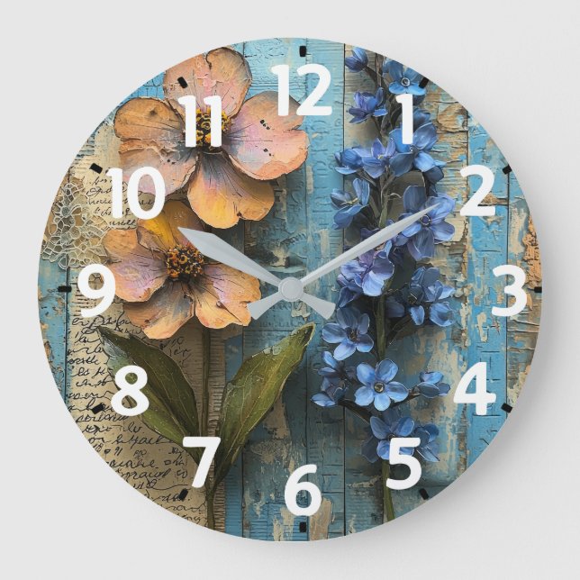 Rustic Wood Acrylic Wall Clock (Front)