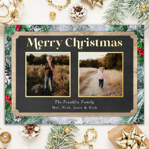 Rustic Wood and Evergreens Christmas Photo