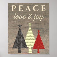 Rustic Wood and Geometric Pop Art Christmas Tree