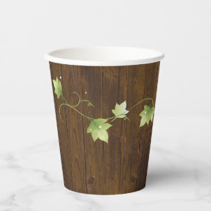 Rustic Wood and Ivy  Paper Cups