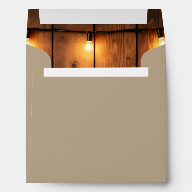 Rustic Wood and Lace Bridal Shower Envelope (Back (Bottom))