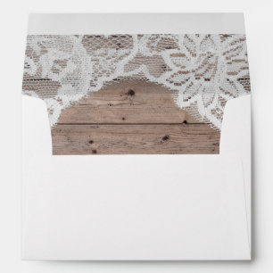 Rustic Wood and Lace   Return Address Envelope