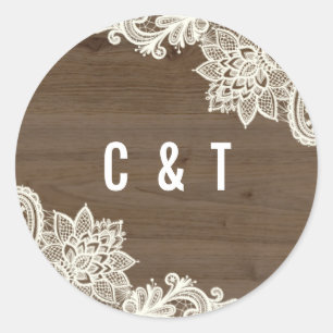 Rustic Wood and Lace Stickers