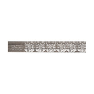 Rustic Wood and Lace Wrap Around Address Label