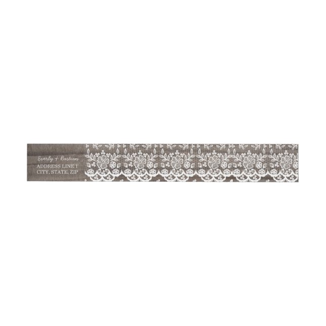 Rustic Wood and Lace Wrap Around Address Label (Individual)