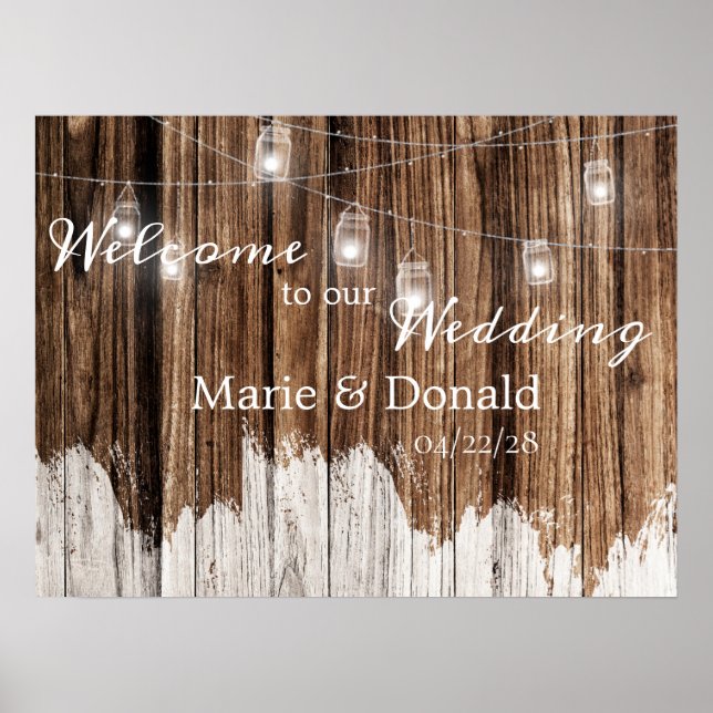 Rustic Wood and Lanterns Poster (Front)