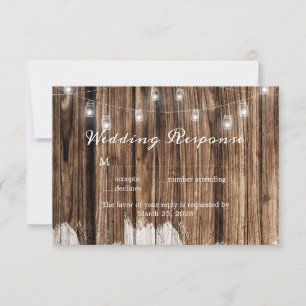 Rustic Wood and Lanterns RSVP Card