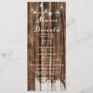 Rustic Wood and Lanterns Wedding Programme