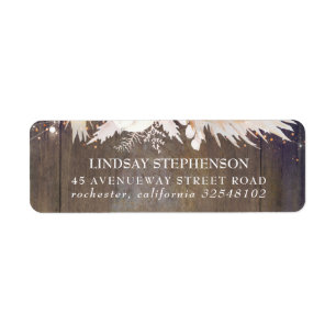 Rustic Wood and Pampas Grass Label