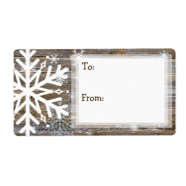 Rustic Wood and Snowflakes To and From (Front)