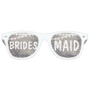 Rustic wood and string lights Bridesmaid Retro Sunglasses