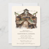Rustic Wood and String Lights Engagement Party 