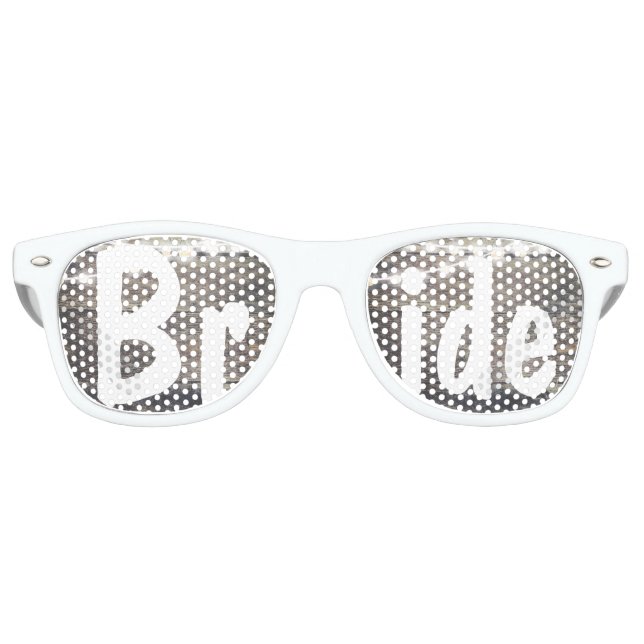 Rustic wood and string lights wedding Bride Retro Sunglasses (Front)