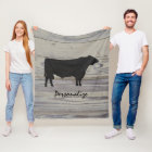 Rustic Wood Angus Bull Watercolor Silhouette