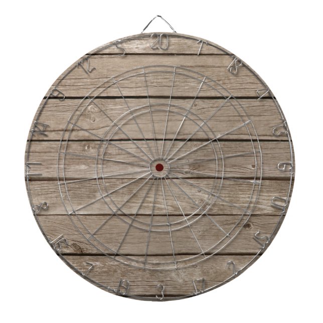 Rustic Wood Background - Add your own custom text Dartboard (Front)