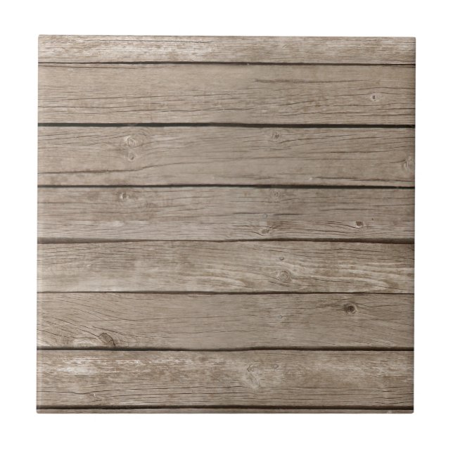Rustic Wood Background - Add your own custom text Tile (Front)