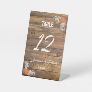 Rustic Wood Barn Wedding Place Card Pedestal Sign