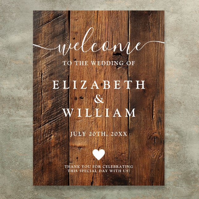Rustic Wood Barn Wedding Welcome Sign (Rustic Wood Barn Wedding Welcome Sign)