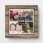 Rustic Wood Best Dad Ever 4 Family Photo Collage