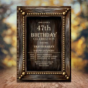 Rustic Wood Birthday Party Invitation