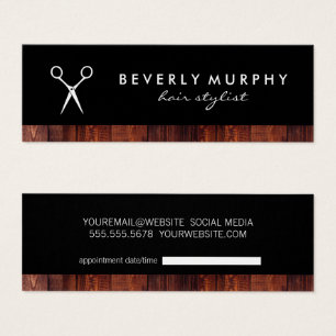 Rustic Wood Black with Shear Logo Appointment