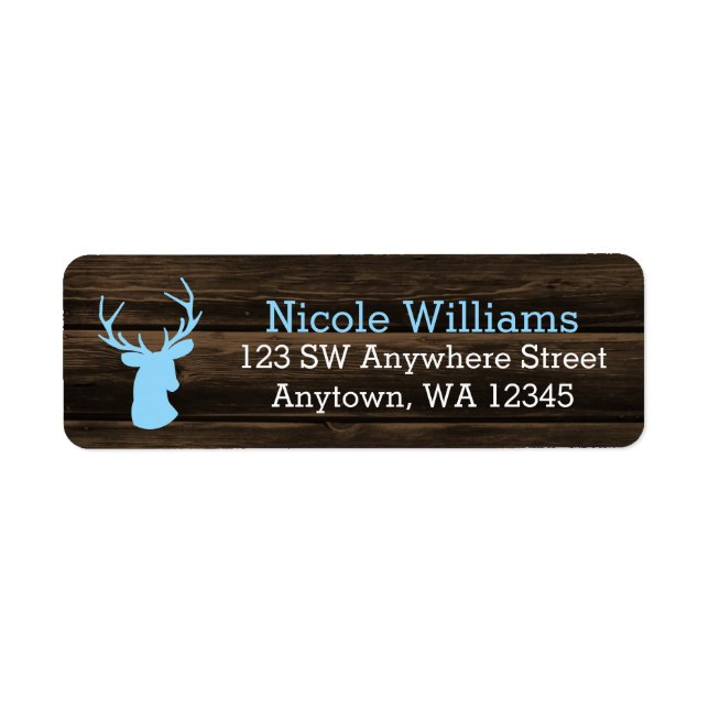 Rustic Wood Blue Buck Deer (Front)