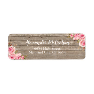Rustic Wood Blush Pink Watercolor Floral