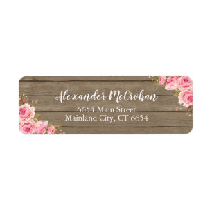 Rustic Wood Blush Pink Watercolor Floral