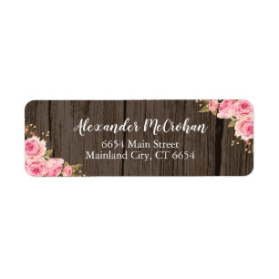 Rustic Wood Blush Pink Watercolor Floral