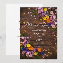 rustic wood boho classic rehearsal dinner invite