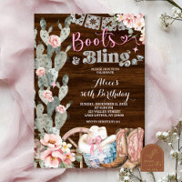 Rustic Wood Boots and Bling Birthday
