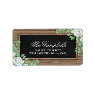 Rustic Wood Botanical Organic Greenery Wedding Label