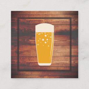 Rustic Wood Brewery Square Business Card