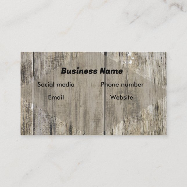 rustic wood business card (Front)