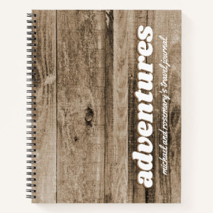 Rustic Wood Camping Adventure Personalised Travel Notebook
