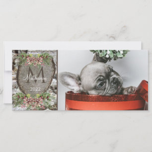 Rustic Wood Carved Heart  Family Monogram Xmas