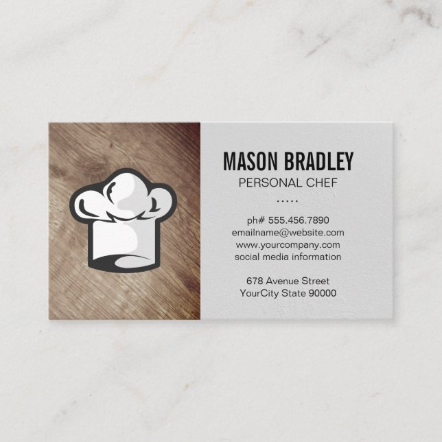Rustic Wood | Catering | Personal Executive Chef Business Card (Front)