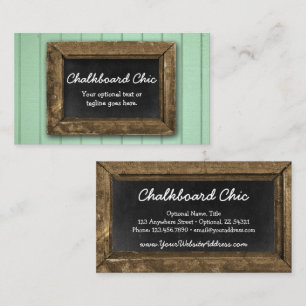 Rustic Wood Chalkboard Frame Shabby Chic Mint Business Card