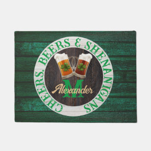  Rustic Wood Cheers Beers Shenanigans    Doormat