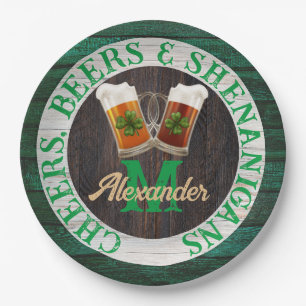  Rustic Wood Cheers Beers Shenanigans  Paper Plate