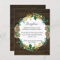 Rustic Wood Christmas Greenery Wedding Reception