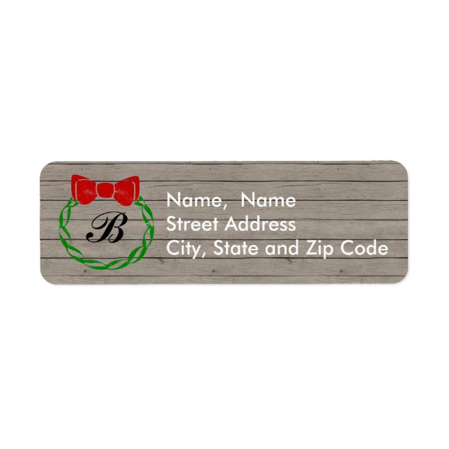 Rustic Wood Country Christmas Address Label (Front)