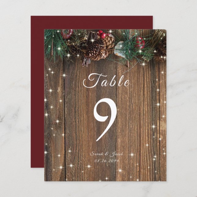 Rustic Wood Country Christmas Pine Garland Sparkle (Front/Back)