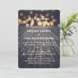 Rustic Wood Country Elegant Invitation
