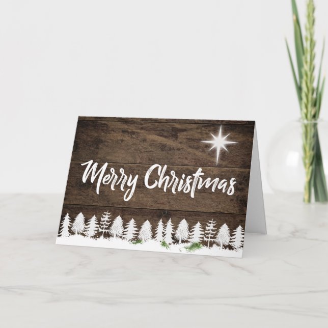 Rustic Wood Country Merry Christmas Holiday (Front)