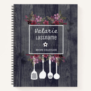 Rustic Wood Country Personalised Recipe Notebook