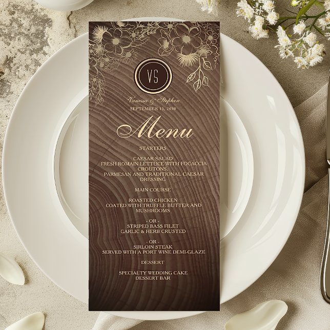 Rustic Wood Country Wedding Menu (Creator Uploaded)