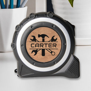 Rustic Wood Crossed Wrenches Custom Name 1